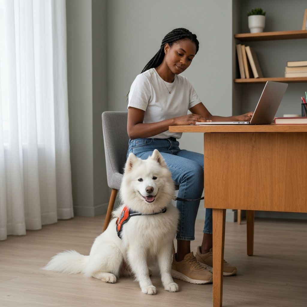 Service dog assisting person with ADHD